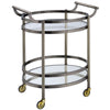 ACME Lakelyn Brushed Bronze & Clear Glass Serving Cart Model 98190
