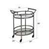 ACME Lakelyn Black Nickel & Clear Glass Serving Cart Model 98191