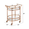 ACME Lakelyn Rose Gold & Clear Glass Serving Cart Model 98192