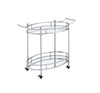 ACME Jinx Clear Glass & Chrome Serving Cart Model 98216