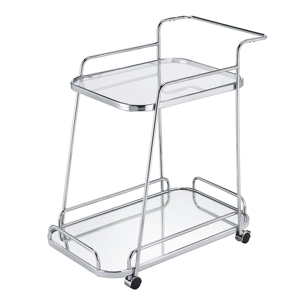 ACME Aegis Clear Glass & Chrome Serving Cart Model 98217