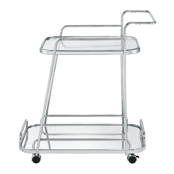 ACME Aegis Clear Glass & Chrome Serving Cart Model 98217