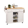 ACME Tullarick Natural & White Kitchen Cart Model 98305