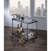 ACME Cyrus Black/Gold & Clear Glass Serving Cart Model 98370