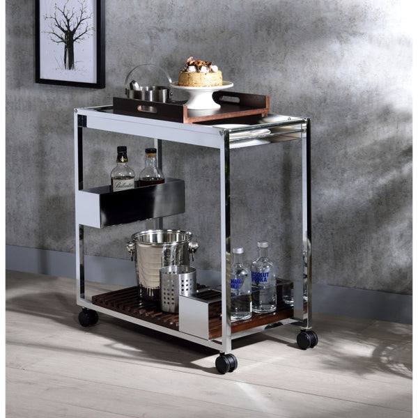 ACME Lisses Chrome Serving Cart Model 98420