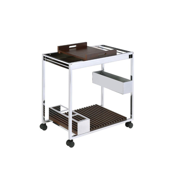 ACME Lisses Chrome Serving Cart Model 98420