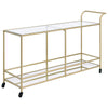 ACME Kenda Clear Glass Mirrored & Gold Serving Cart Model 98425