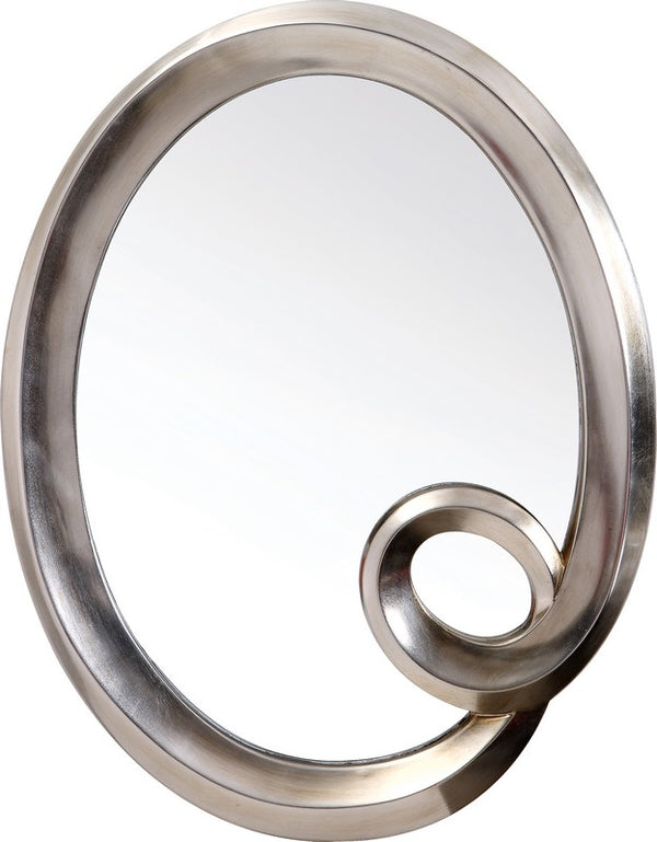 Modrest Pu042 Transitional Silver Oval Wall Mirror Model VGLEPU042