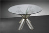 Hancock Transitional Mirrored Round Glass Dining Table Model VGMCGD1216