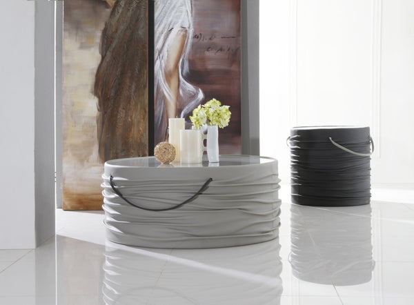 Modrest 973Et Modern Dark Grey Round End Table Model VGGU973ET-6