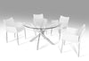 Modrest Spark Modern Clear Glass Circular Dining Table Model VGLET07-CLR