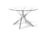 Modrest Spark Modern Clear Glass Circular Dining Table Model VGLET07-CLR