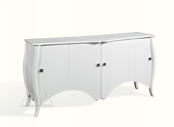 A&X Sybilla Transitional White Crocodile Lacquer Buffet Model VGUNAC638-180