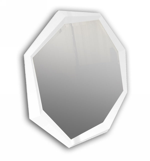 A&X Octagon Modern White Crocodile Lacquer Mirror Model VGUNAK423-120