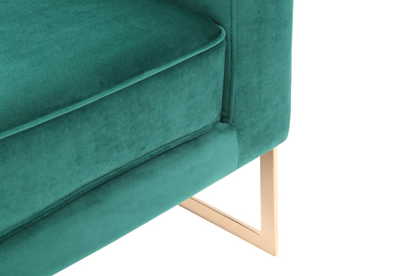 Modrest Trask Modern Green Velvet & Rosegold Accent Chair Model VGVCA016-GRN