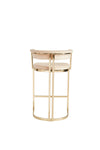 Munith Modern Beige Velvet & Gold Counter Stool