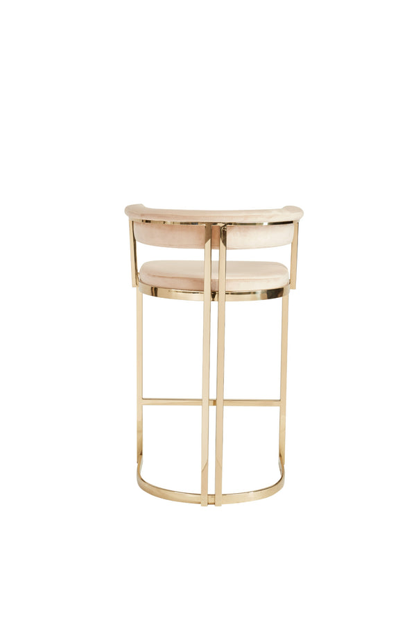 Modrest Munith Modern Beige Velvet & Gold Counter Stool Model VGZAB9504-BG-BS