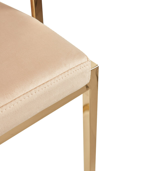 Munith Modern Beige Velvet & Gold Counter Stool