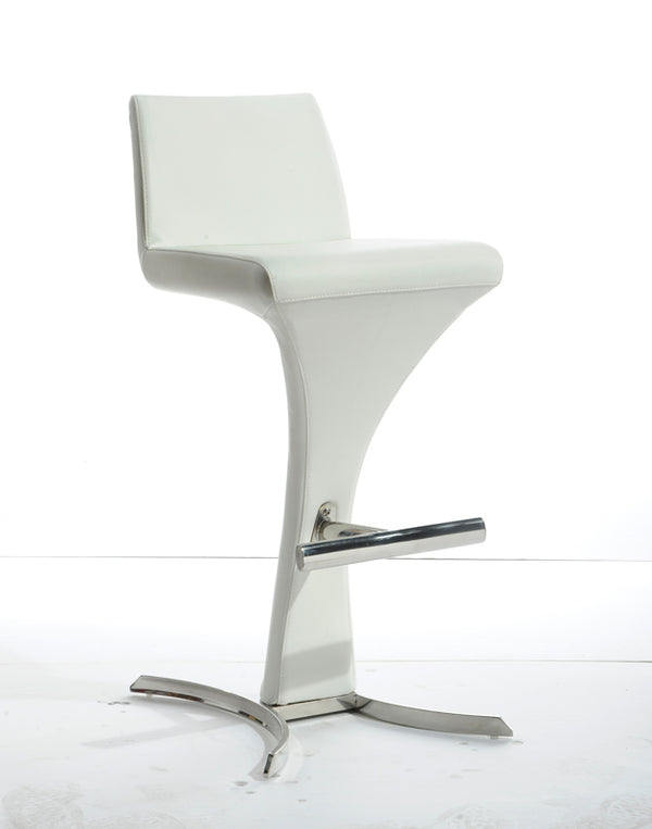 Ascella Modern White Leatherette Bar Stool