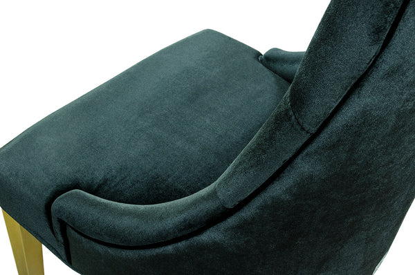 Charlotte Black Velour With Gold Legs Dining Chair