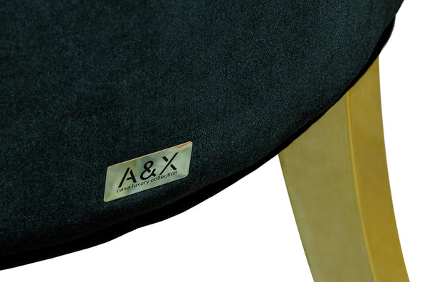 Charlotte Black Velour With Gold Legs Dining Chair