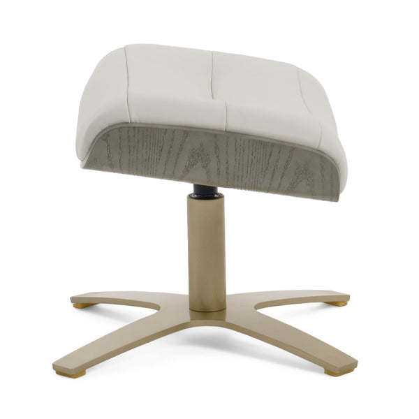 Divani Casa Abrons Mid Century Modern Light Grey Leather Lounge Chair & Ottoman Model VGKK-A928-LTGRY