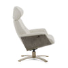 Divani Casa Abrons Mid Century Modern Light Grey Leather Lounge Chair & Ottoman Model VGKK-A928-LTGRY