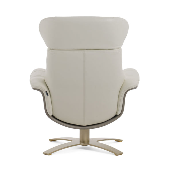 Divani Casa Abrons Mid Century Modern Light Grey Leather Lounge Chair & Ottoman Model VGKK-A928-LTGRY