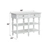 ACME Rorratt Marble Top & White Kitchen Island Model AC00186