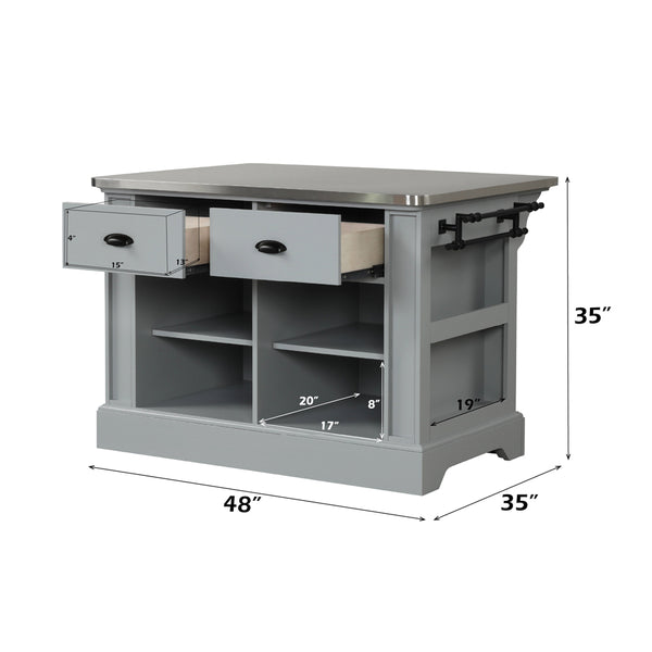 ACME Urrur Gray Kitchen Island Model AC00187