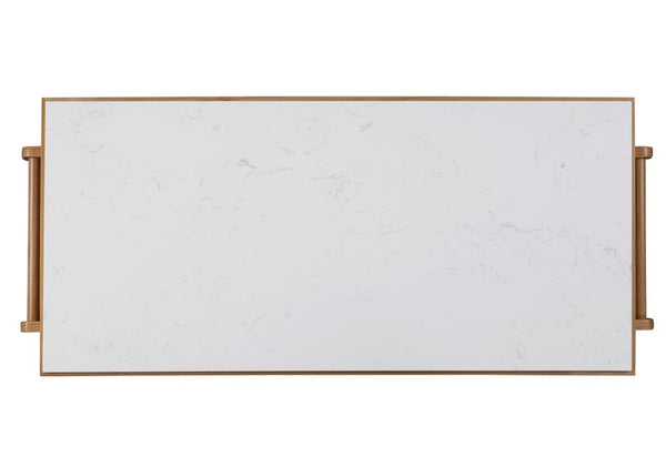 ACME Grovaam Marble Top & Natural Kitchen Island Model AC00188