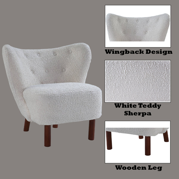 ACME Zusud White Teddy Sherpa Accent Chair Model AC00228