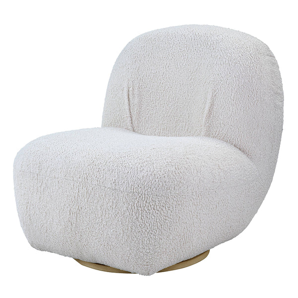 ACME Yedaid White Teddy Sherpa Accent Chair with Swivel Model AC00231