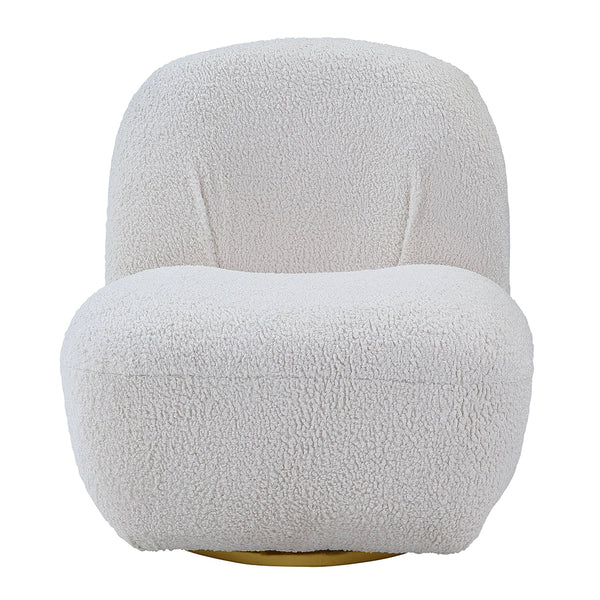 ACME Yedaid White Teddy Sherpa Accent Chair with Swivel Model AC00231
