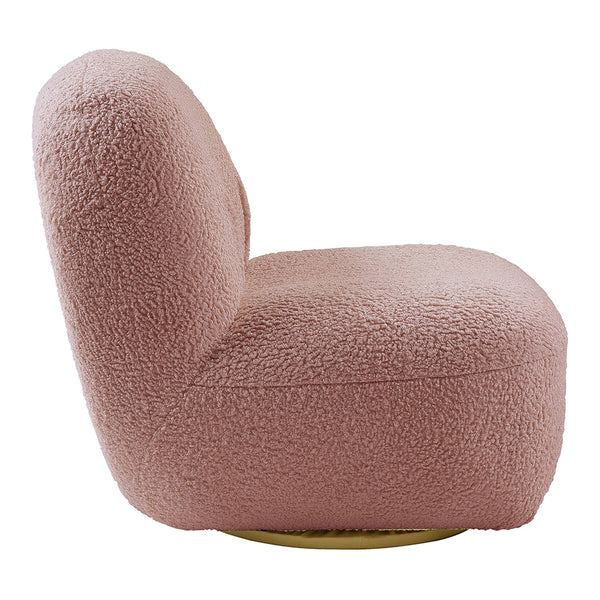 ACME Yedaid Pink Teddy Sherpa Accent Chair with Swivel Model AC00232