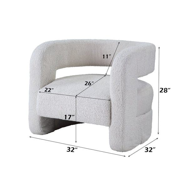 ACME Yitua White Teddy Sherpa Accent Chair Model AC00233