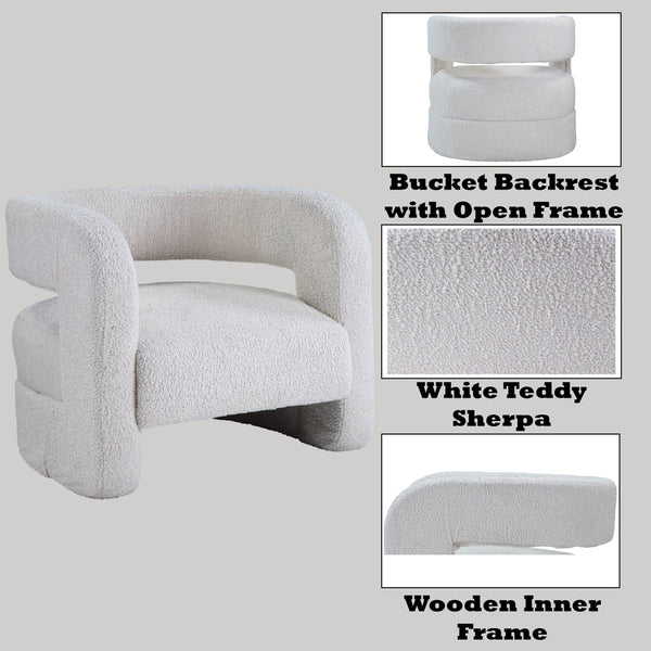 ACME Yitua White Teddy Sherpa Accent Chair Model AC00233