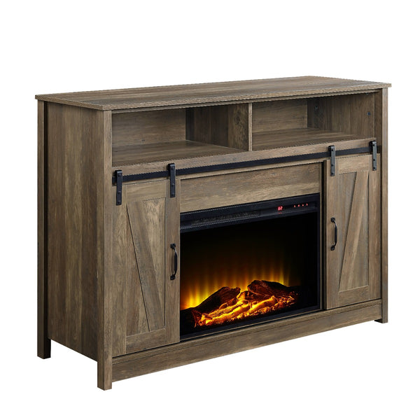 ACME Tobias Rustic Oak Fireplace (Include 91617FIR) Model AC00274