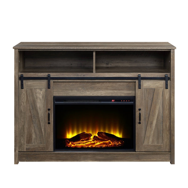 ACME Tobias Rustic Oak Fireplace (Include 91617FIR) Model AC00274