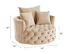 ACME Zunyas Beige Velvet Accent Chair with Swivel Model AC00290