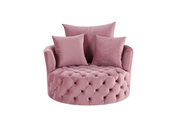 ACME Zunyas Pink Velvet Accent Chair with Swivel Model AC00291