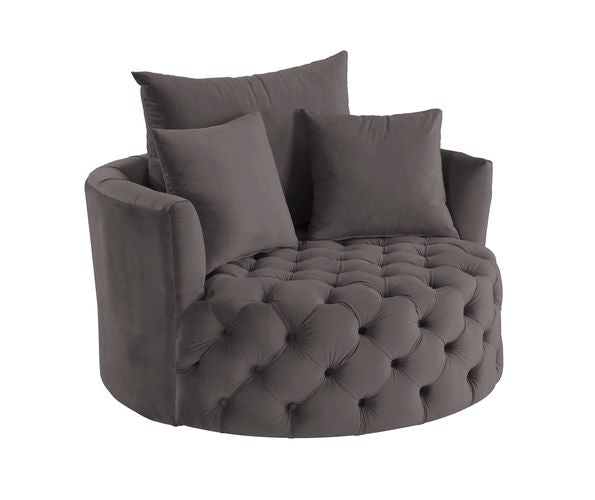 ACME Zunyas Gray Velvet Accent Chair with Swivel Model AC00292