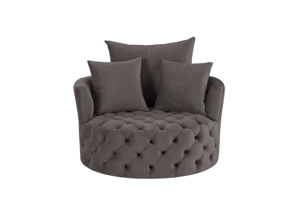 ACME Zunyas Gray Velvet Accent Chair with Swivel Model AC00292