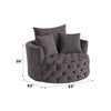 ACME Zunyas Gray Velvet Accent Chair with Swivel Model AC00292