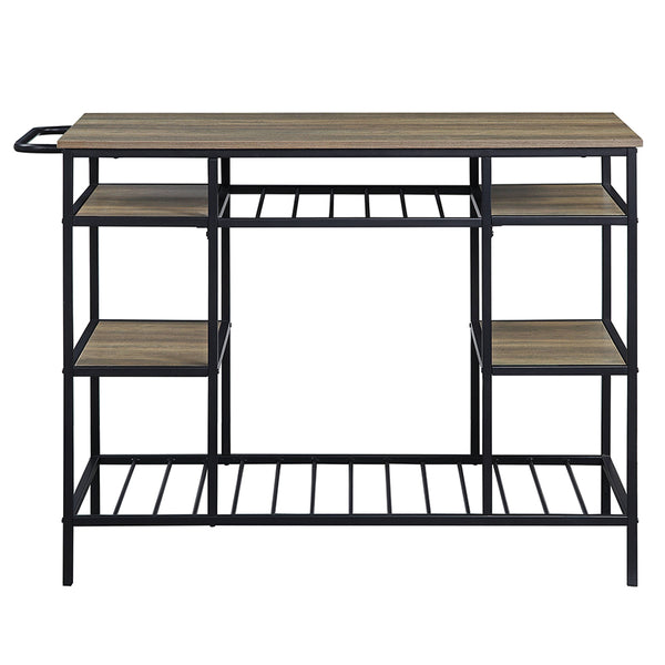 ACME Lona Rustic Oak & Black Kitchen Island Model AC00325