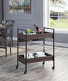 ACME Jerrick Walnut & Black Serving Cart Model AC00326