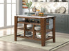 ACME Alaroa Natural Marble Top & Rustic Brown Kitchen Island Model AC00396