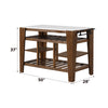 ACME Alaroa Natural Marble Top & Rustic Brown Kitchen Island Model AC00396