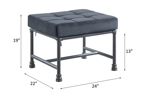 ACME Brantley Gray Velvet & Sandy Gray Ottoman Model AC00427