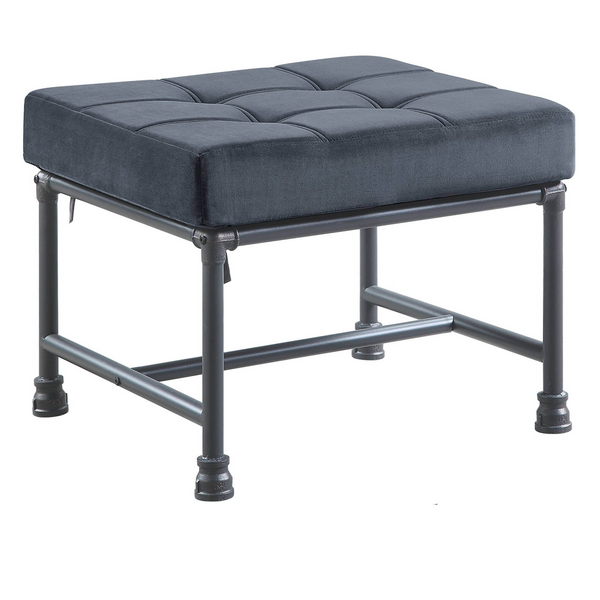 ACME Brantley Gray Velvet & Sandy Gray Ottoman Model AC00427